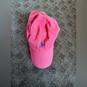 Hot pink Polo Ralph Lauren unisex baseball cap.